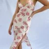 Princess Polly Gigi Midi Dress Cream / Pink Floral -Princess Polly Sales Store 0 Gigi Midi Dress Cream Pink Floral