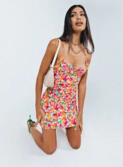 Princess Polly Celena Mini Dress Rainbow Floral