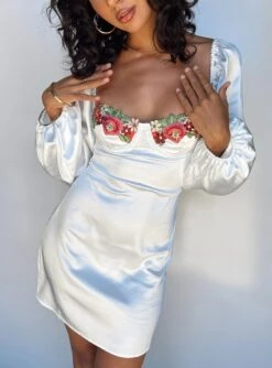 Princess Polly Kenzie Long Sleeve Mini Dress White