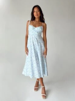 Princess Polly Amara Midi Dress Blue Multi