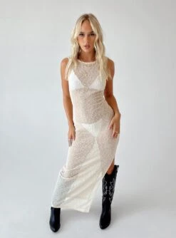 Princess Polly Performer Knit Maxi Dress Cream -Princess Polly Sales Store 0 modelinfo anni us2 93914a30 2eb3 4d86 bf15 754bcf1be2b3