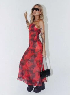 Princess Polly Coralie Maxi Dress Red Floral
