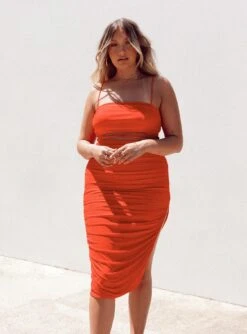 Princess Polly Courtney Midi Dress Red