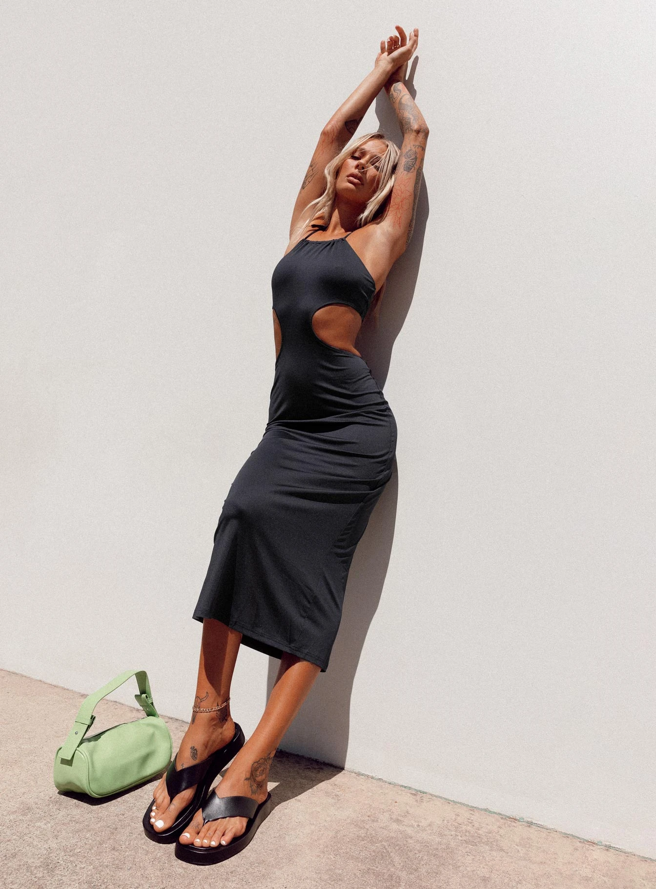 Sunset Halter Midi Dress Black 2 Sunset Halter Midi Dress Black - Image 2