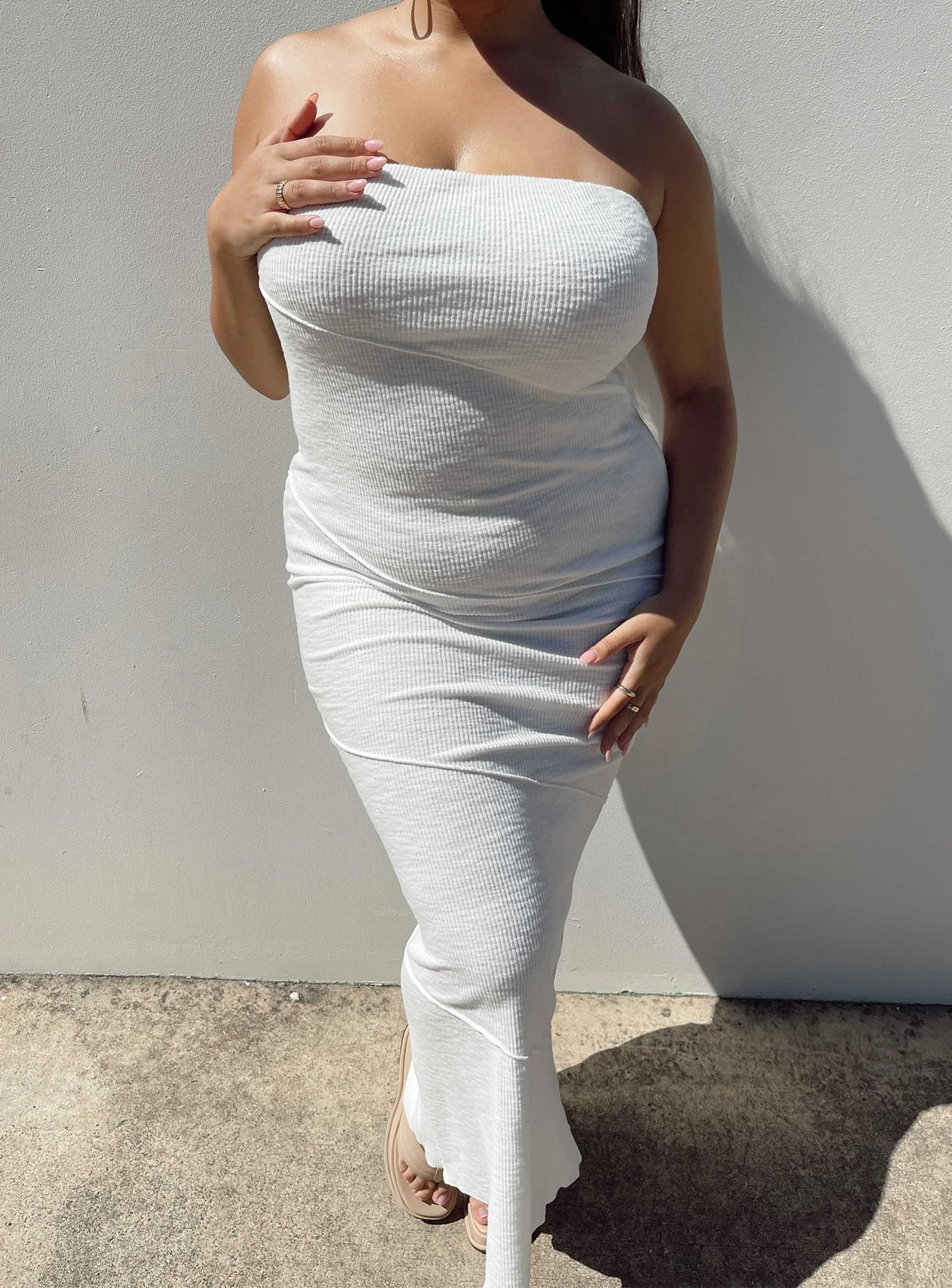 Oscar Midi Dress White Curve 2 Oscar Midi Dress White Curve - Image 2