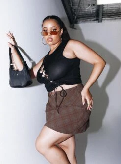 Fike Mini Skirt Brown Curve