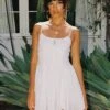 Barrett Mini Dress White -Princess Polly Sales Store 1 model info ariel us2