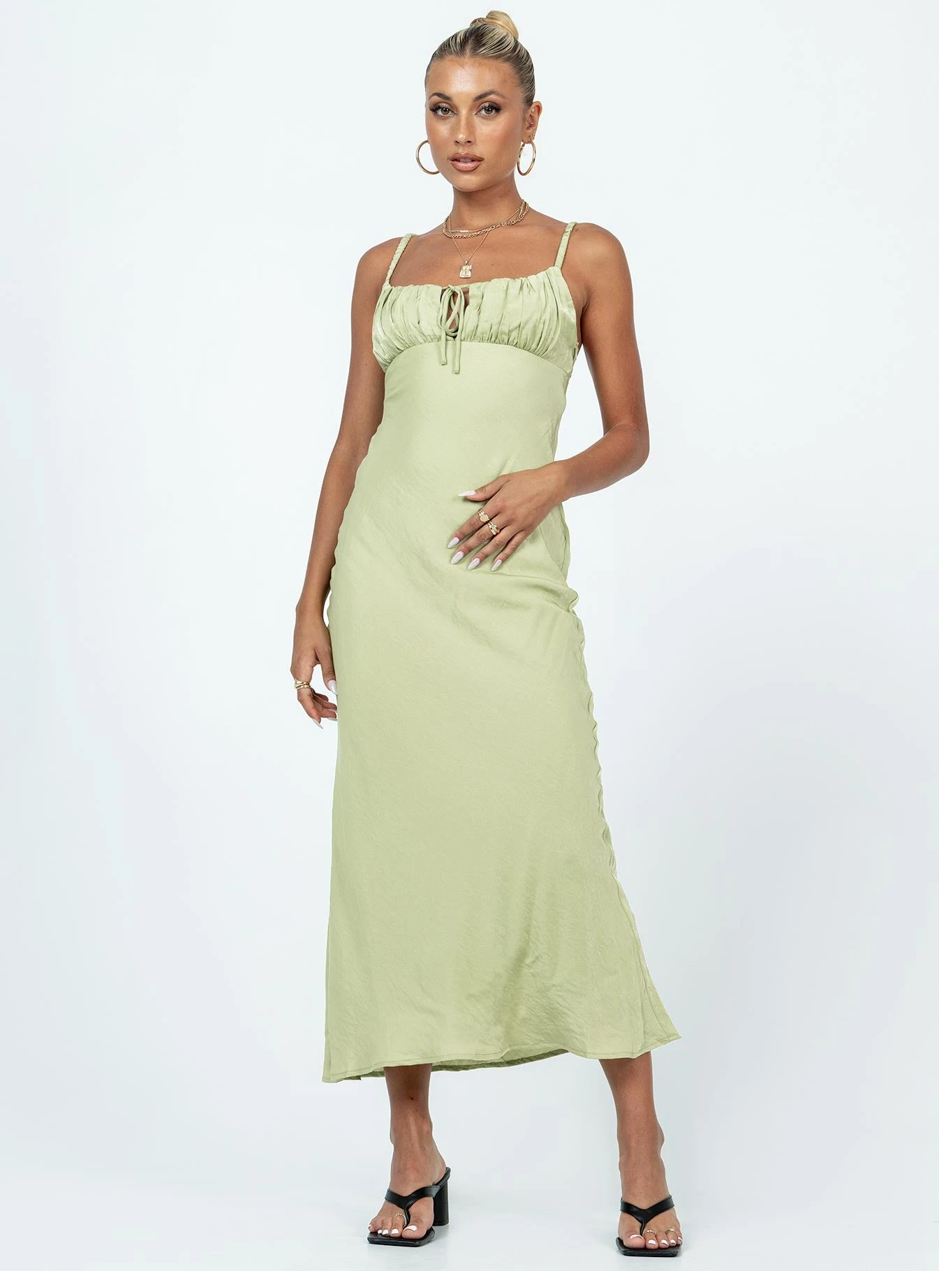 Princess Polly Nicoleta Midi Dress Green 2 Princess Polly Nicoleta Midi Dress Green - Image 2