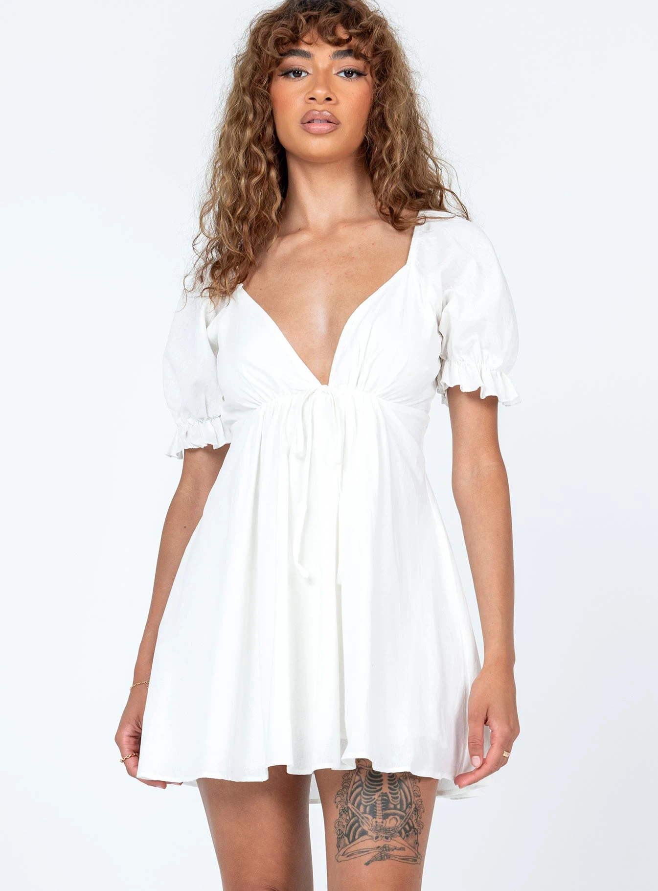 Princess Polly Blissful Mini Dress White 2 Princess Polly Blissful Mini Dress White - Image 2