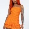 Princess Polly Molina Mini Dress Orange Texture