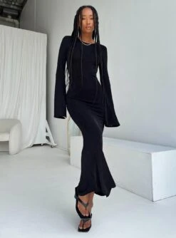 Princess Polly Amersham Long Sleeve Maxi Dress Black