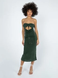 Princess Polly Callie Strapless Midi Dress Green