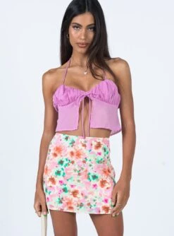 Princess Polly Selby Mini Skirt Yellow Floral