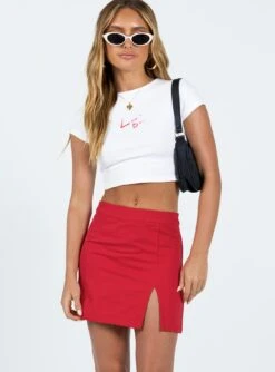 Princess Polly Lolita Mini Skirt Red