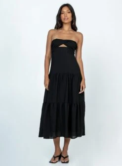 Princess Polly Allie Midi Dress Black