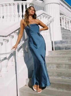 Princess Polly Haley Maxi Dress Mid Blue