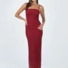 Princess Polly Buella Midi Dress Burgundy -Princess Polly Sales Store 1 modelinfo casey us2 8a334e15 8193 4608 ac5f 273cb3f4ca9d