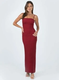 Princess Polly Buella Midi Dress Burgundy