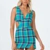 Princess Polly Emeri Mini Dress Green Check