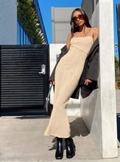 Princess Polly Andros Maxi Dress Beige