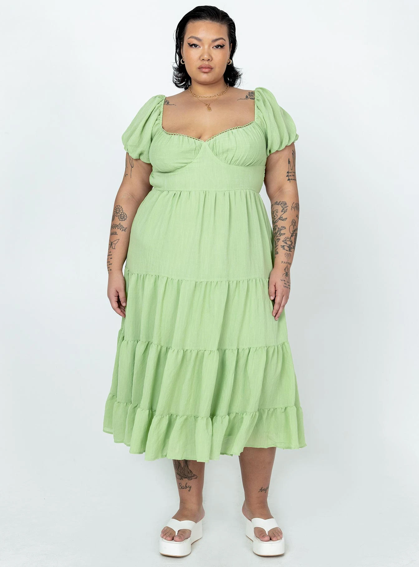 Danny Midi Dress Green Curve 2 Danny Midi Dress Green Curve - Image 2