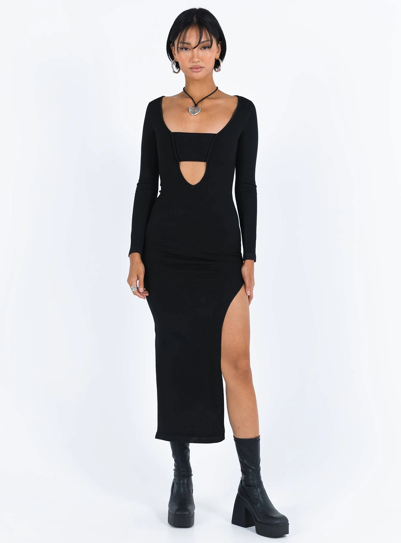 Marple Cut Out Maxi Dress Black 1 Marple Cut Out Maxi Dress Black