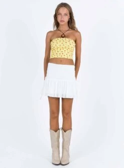 Mid Morning Mini Skirt Ivory -Princess Polly Sales Store 1 modelinfo mirte us2 6dc7019f e83d 440f aa91 41660a587c99