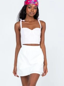 Princess Polly Leanne Mini Skirt White
