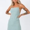 Princess Polly Sinclair Mini Dress Sage 14 Princess Polly Sinclair Mini Dress Sage -Princess Polly Sales Store 1 148 25