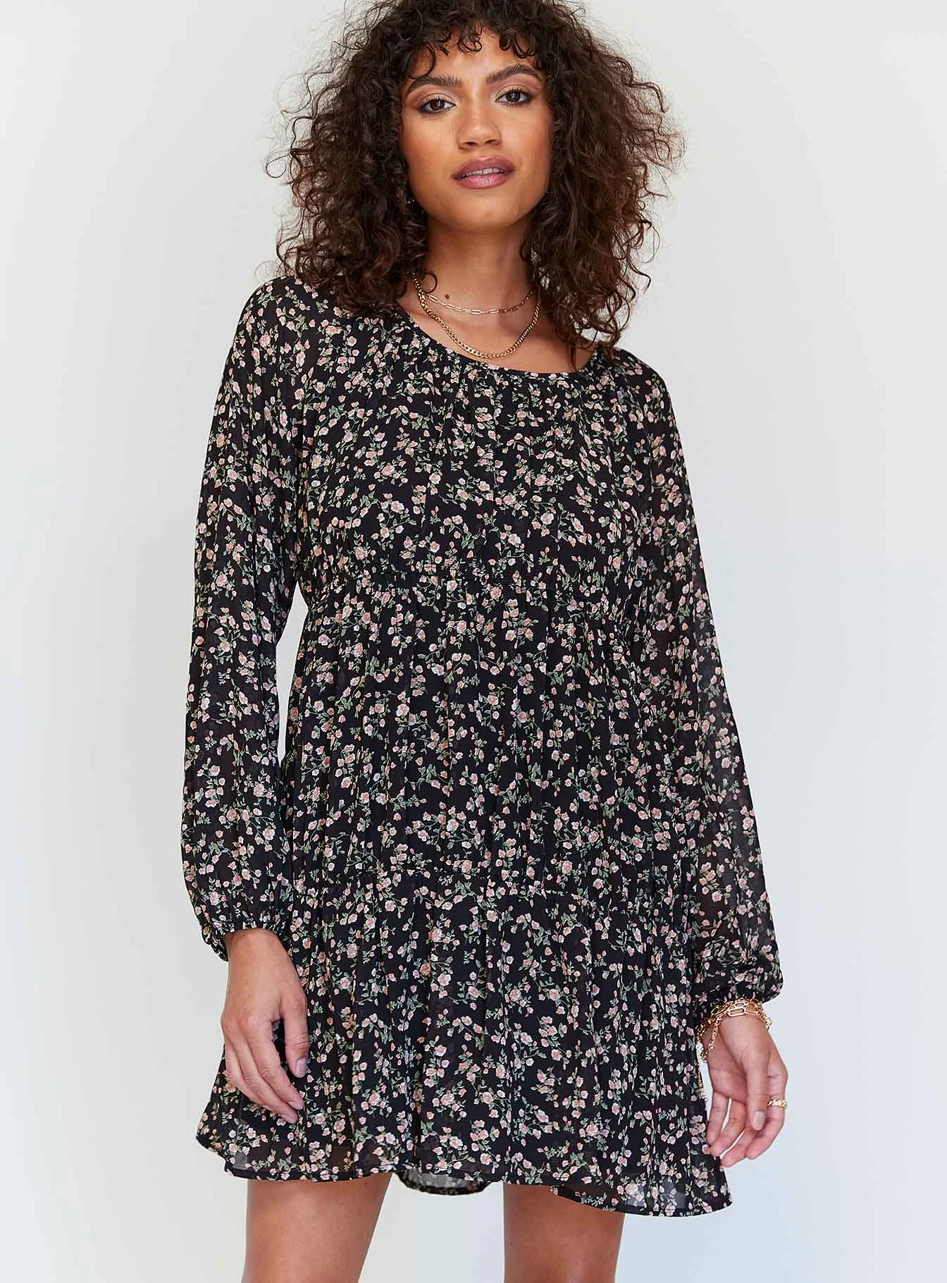 Princess Polly Polina Mini Dress Black Floral 1 Princess Polly Polina Mini Dress Black Floral