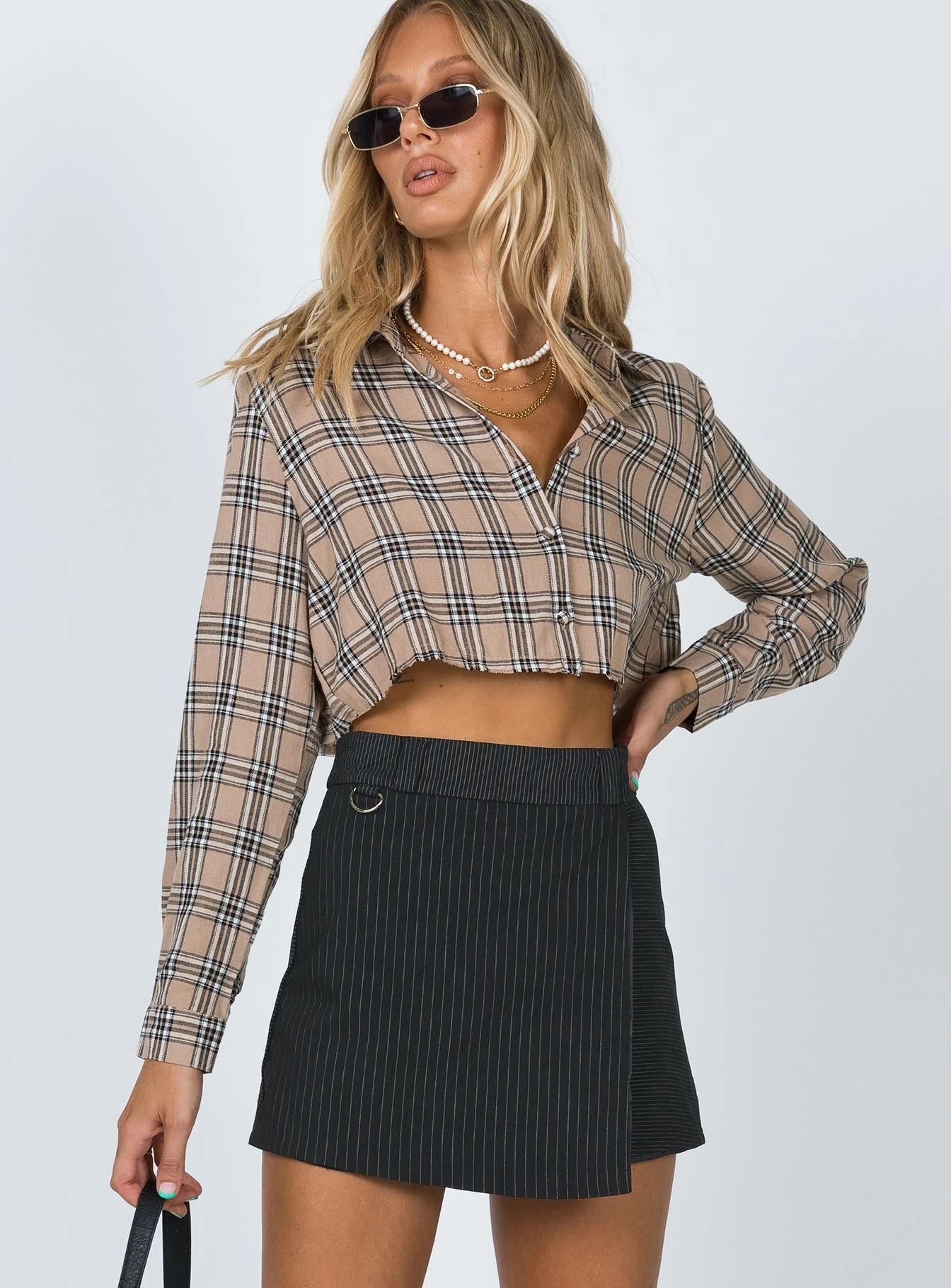 Princess Polly Everly Pinstripe Skort Black 2 Princess Polly Everly Pinstripe Skort Black - Image 2