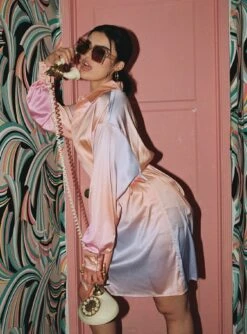 Princess Polly Sunrise Tie Up Mini Dress Orange Multi