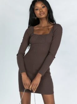 Princess Polly Denielle Mini Dress Chocolate