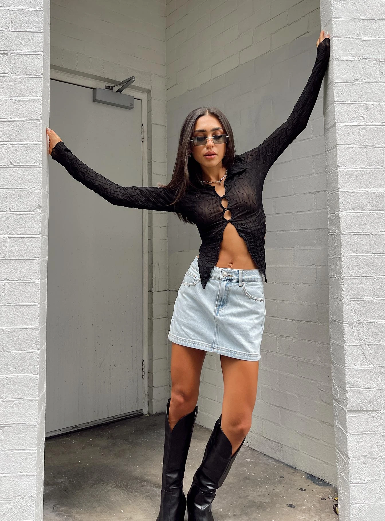 Princess Polly Organic Cotton Blend Althea Ultra Mini Denim Skirt 1 Princess Polly Organic Cotton Blend Althea Ultra Mini Denim Skirt