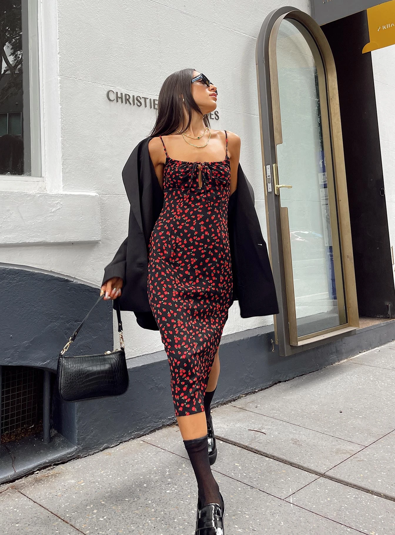 Princess Polly Noda Midi Dress Black/Red 1 Princess Polly Noda Midi Dress Black/Red