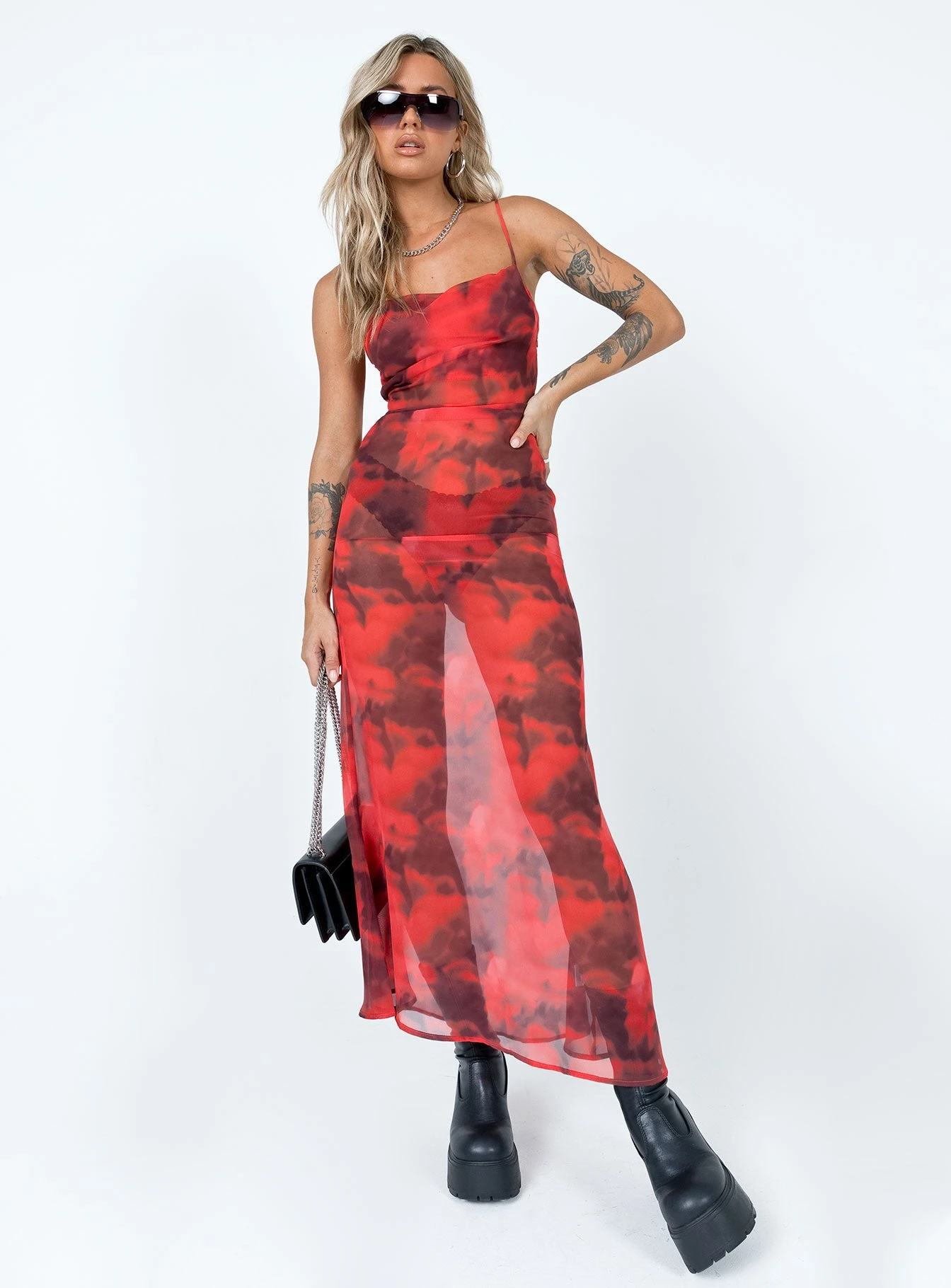 Princess Polly Coralie Maxi Dress Red Floral 3 Princess Polly Coralie Maxi Dress Red Floral - Image 3