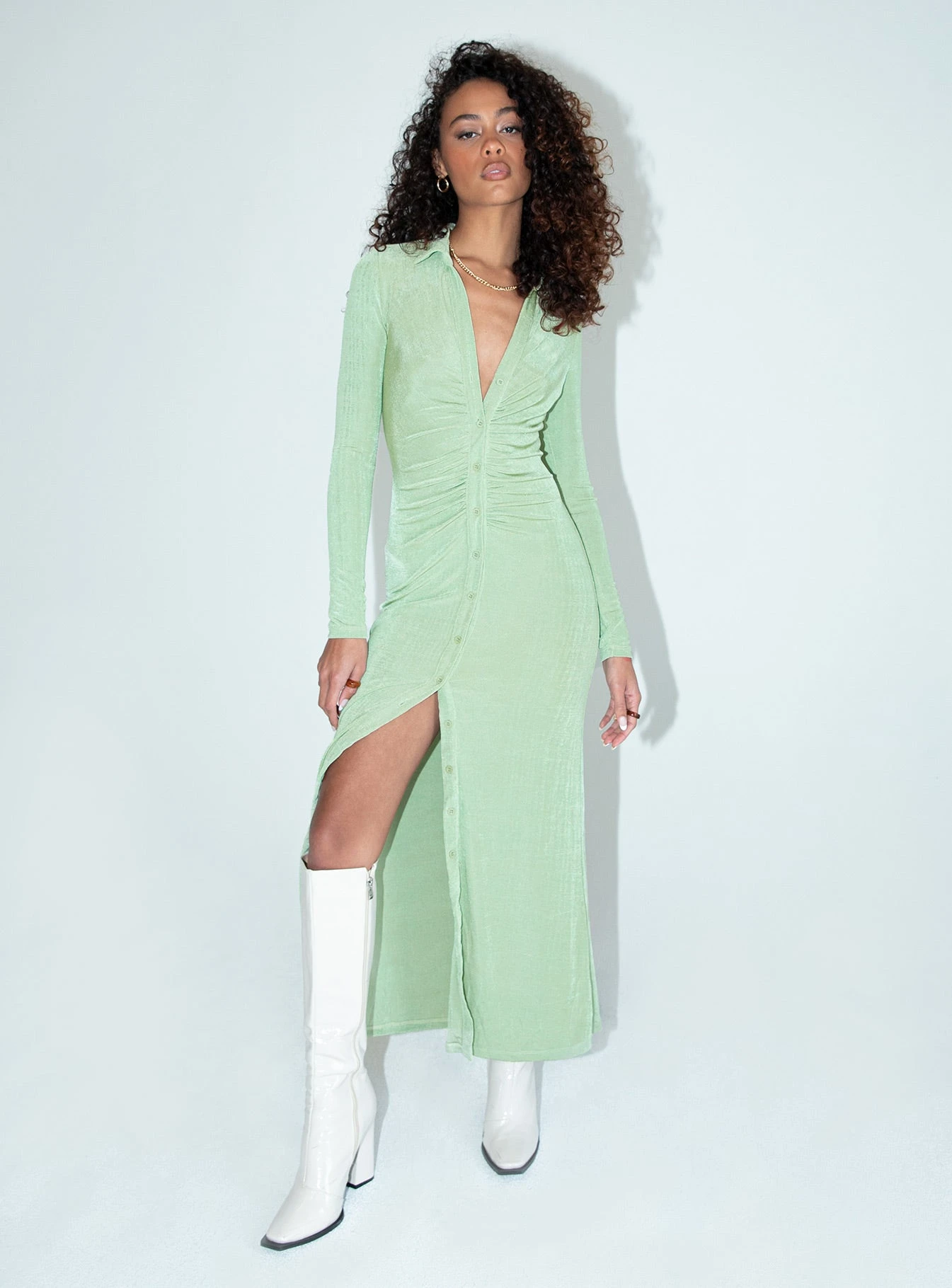 Princess Polly Everest Maxi Dress Green 2 Princess Polly Everest Maxi Dress Green - Image 2