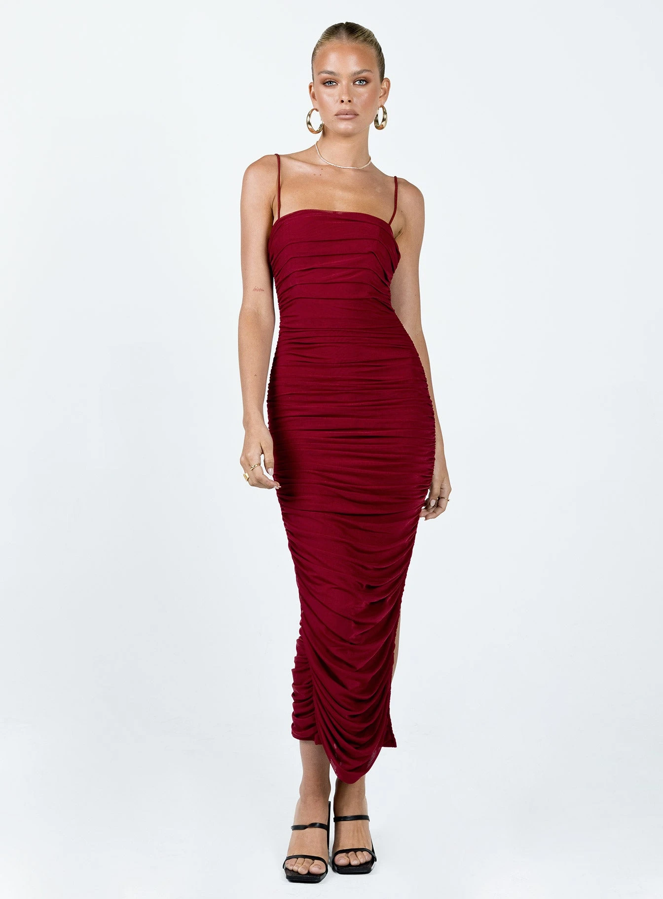 Tara Midi Dress Wine 3 Tara Midi Dress Wine - Image 3