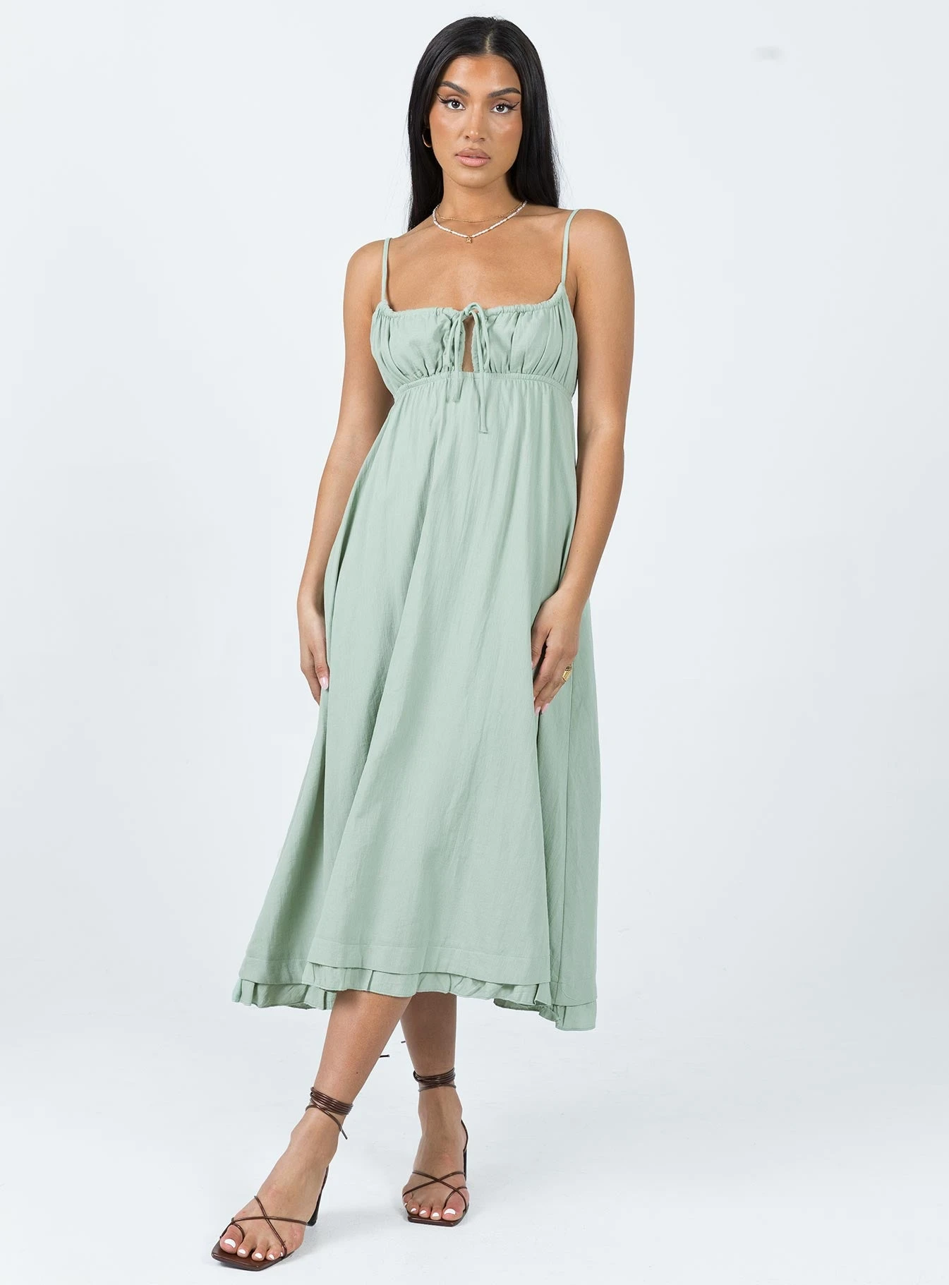 Princess Polly Empress Of Love Midi Dress Sage 3 Princess Polly Empress Of Love Midi Dress Sage - Image 3