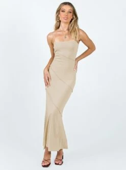 Princess Polly Andros Maxi Dress Beige -Princess Polly Sales Store 2 modelinfo emma us2 6196872b bc95 465b ab21 e210e2ee71e6