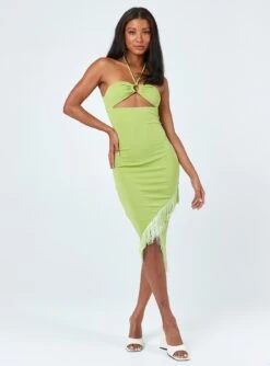 Princess Polly Tropicana Midi Dress Green -Princess Polly Sales Store 2 modelinfo kiele us2 b17e59cb a921 4316 9417 4c8bd1d7aac3