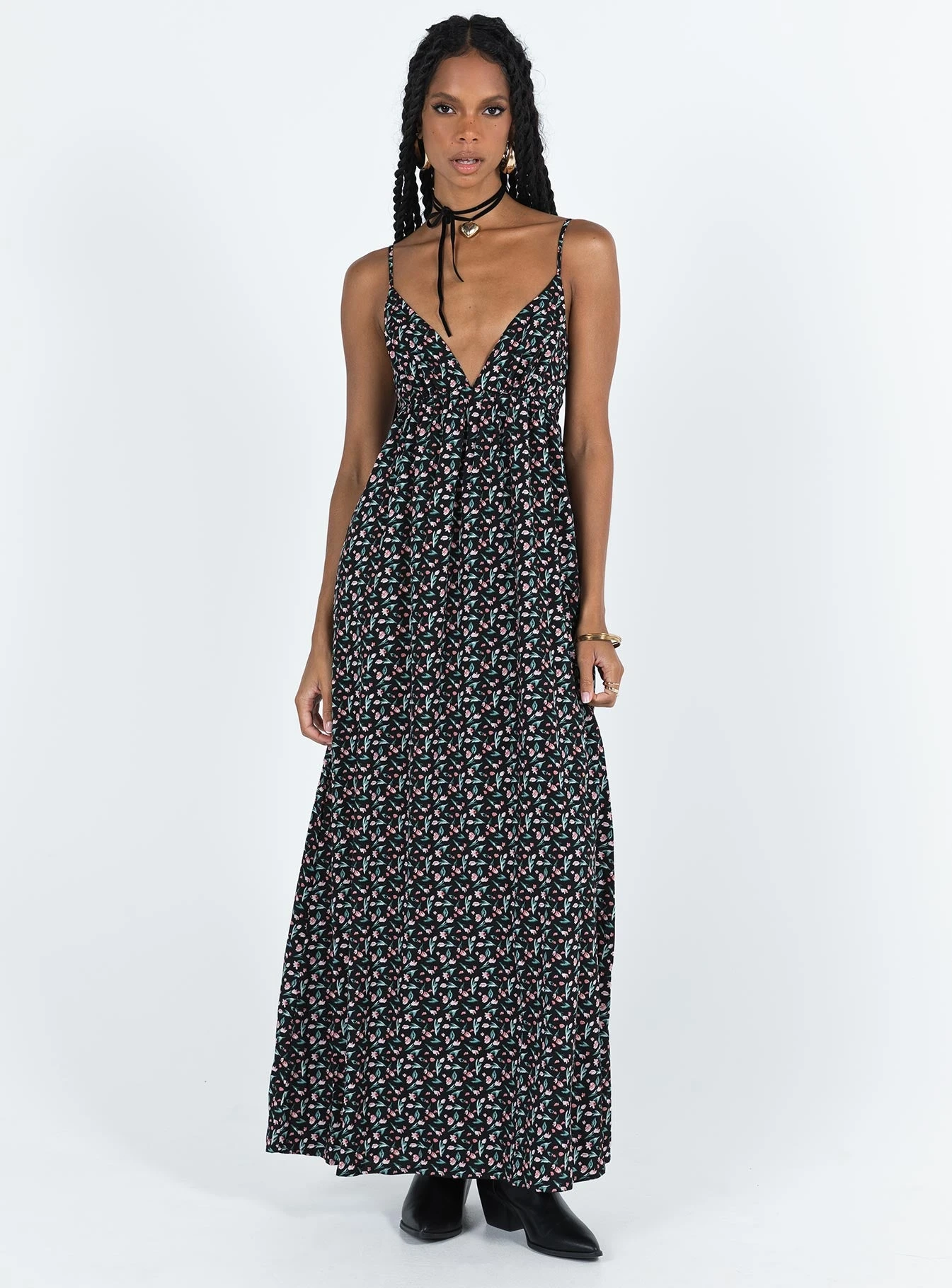 Princess Polly Koko Maxi Dress Black Floral 2 Princess Polly Koko Maxi Dress Black Floral - Image 2