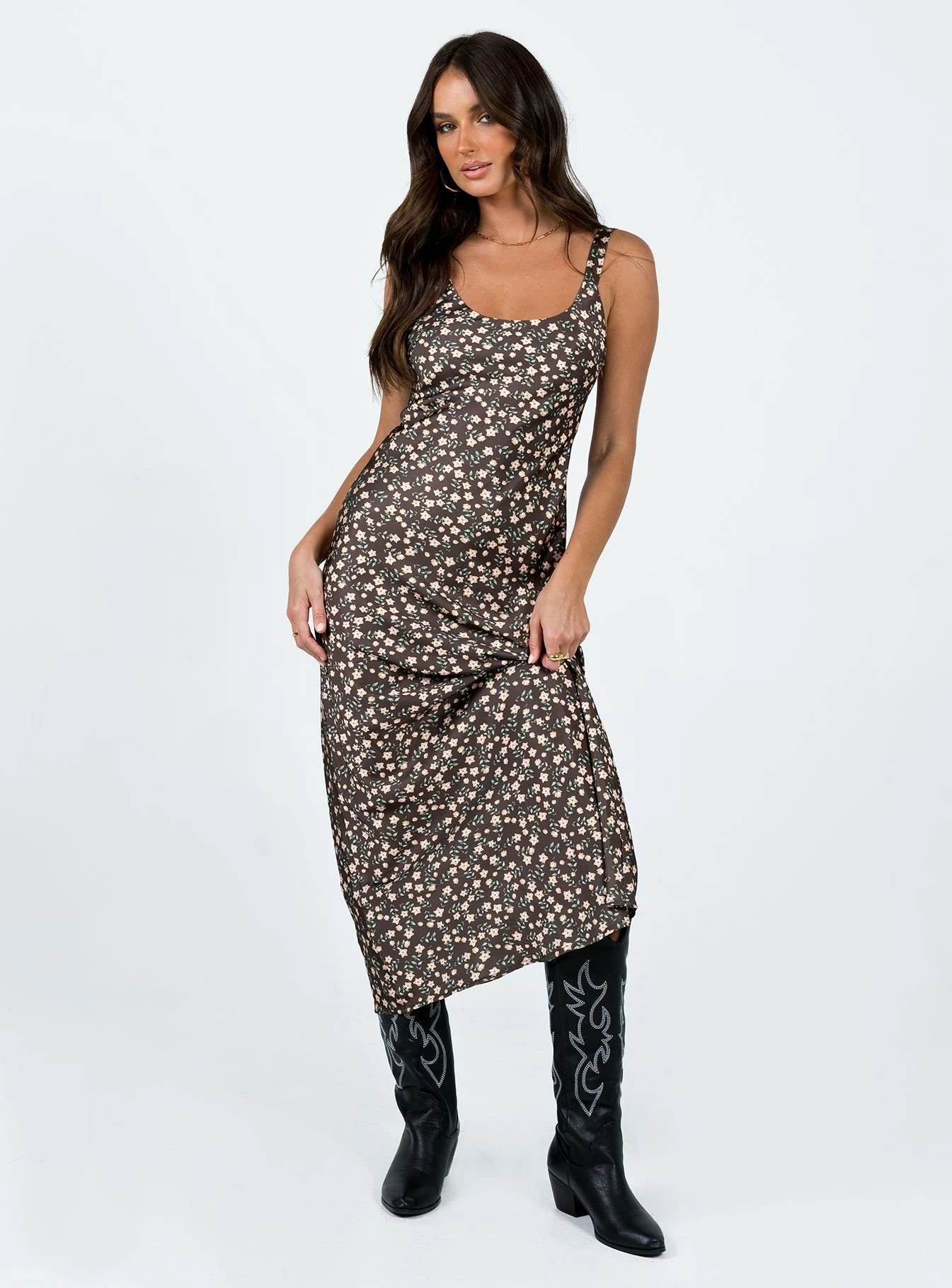 Princess Polly Akila Maxi Dress Brown Floral 3 Princess Polly Akila Maxi Dress Brown Floral - Image 3