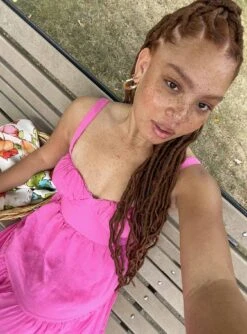 Princess Polly Joella Midi Dress Pink -Princess Polly Sales Store 2 modelinfo robyn us8 8303c232 964b 474c a77b e766700ca7d6