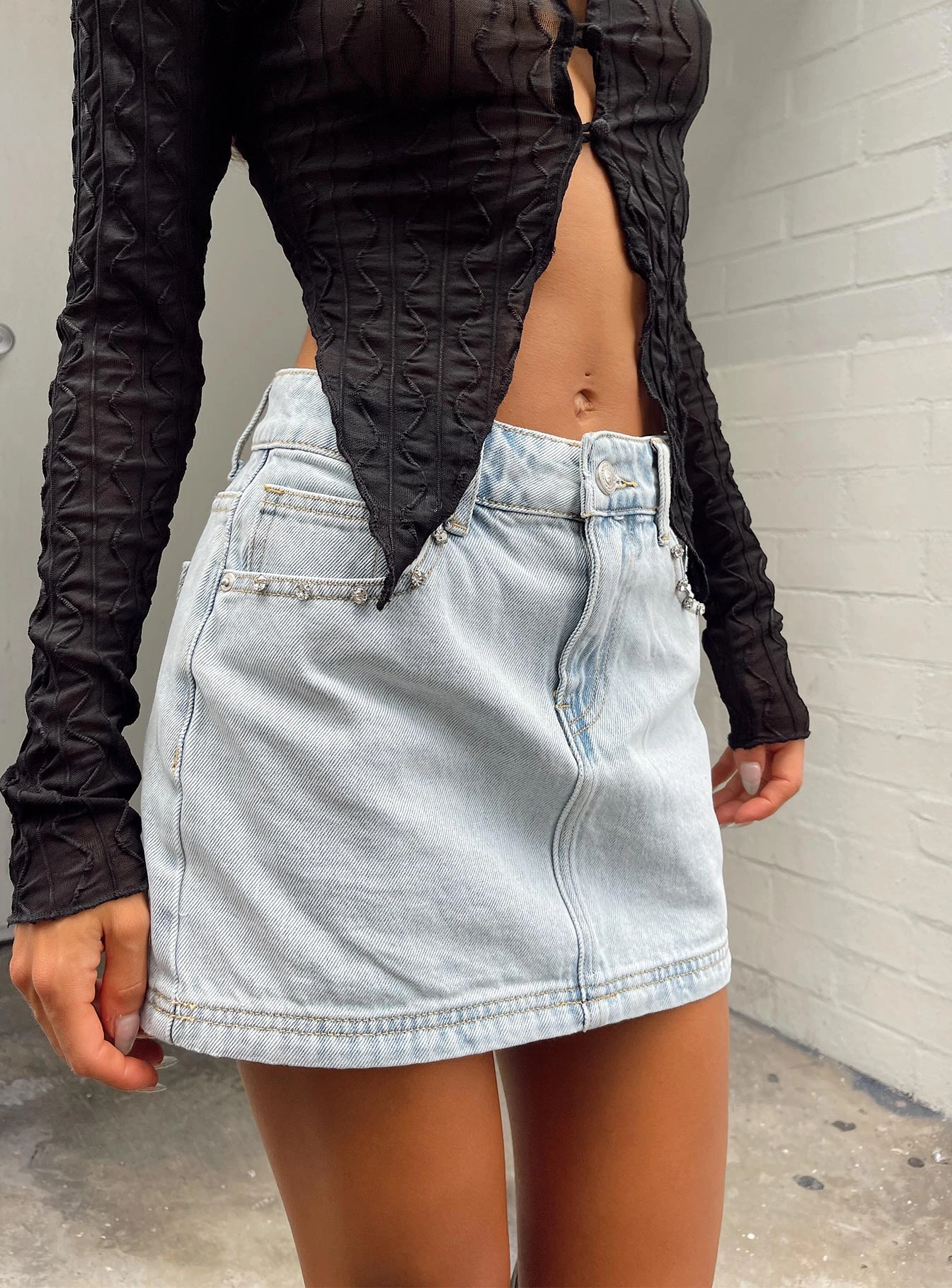 Princess Polly Organic Cotton Blend Althea Ultra Mini Denim Skirt 6 Princess Polly Organic Cotton Blend Althea Ultra Mini Denim Skirt - Image 6