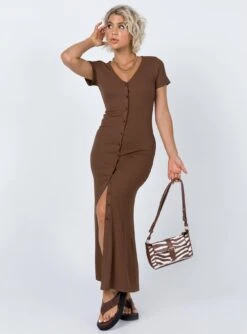 Princess Polly Sophie Button Up Maxi Dress Brown -Princess Polly Sales Store 2 bf0d07b9 d658 4251 aae6 c839e42fa7ea