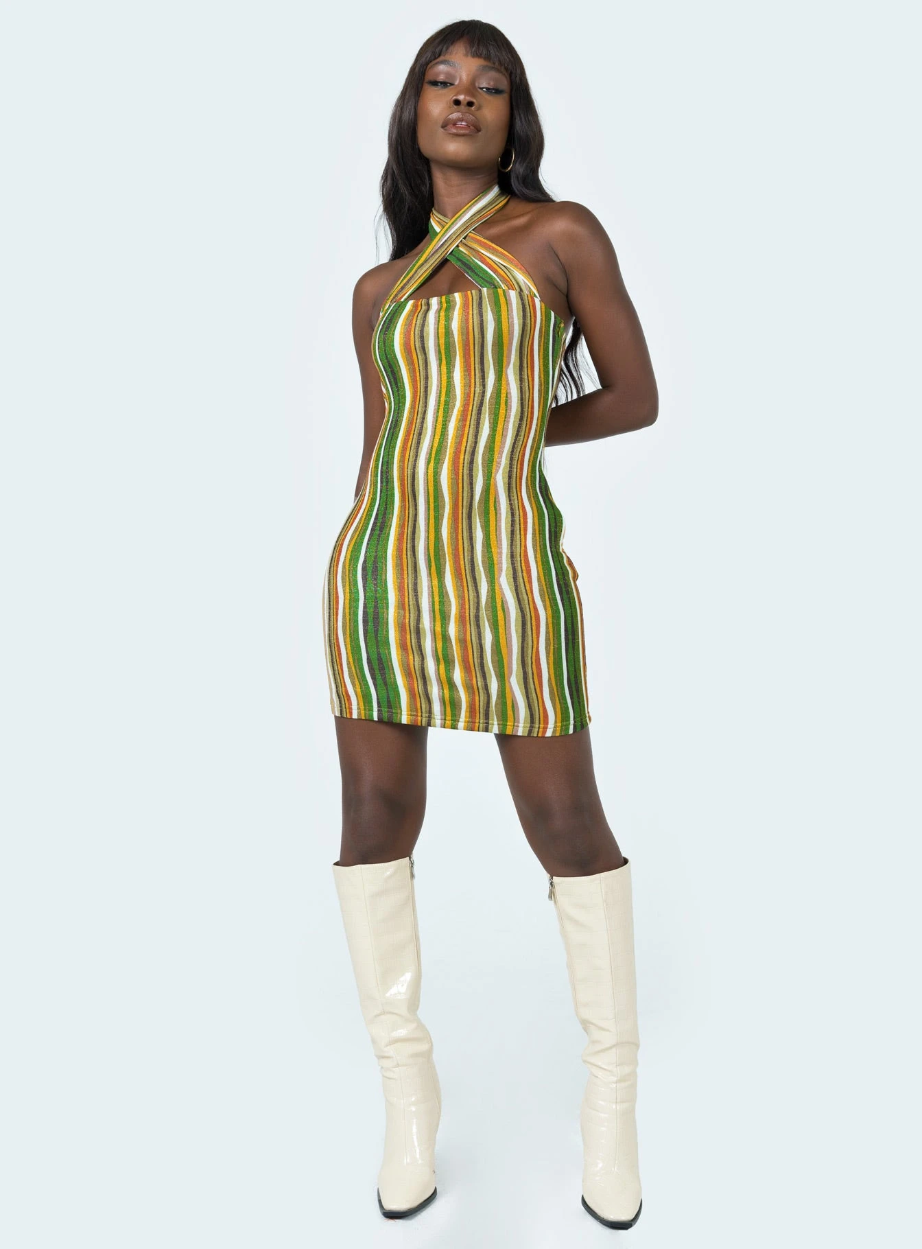 Princess Polly Paradise Fever Mini Dress Brown Multi 3 Princess Polly Paradise Fever Mini Dress Brown Multi - Image 3