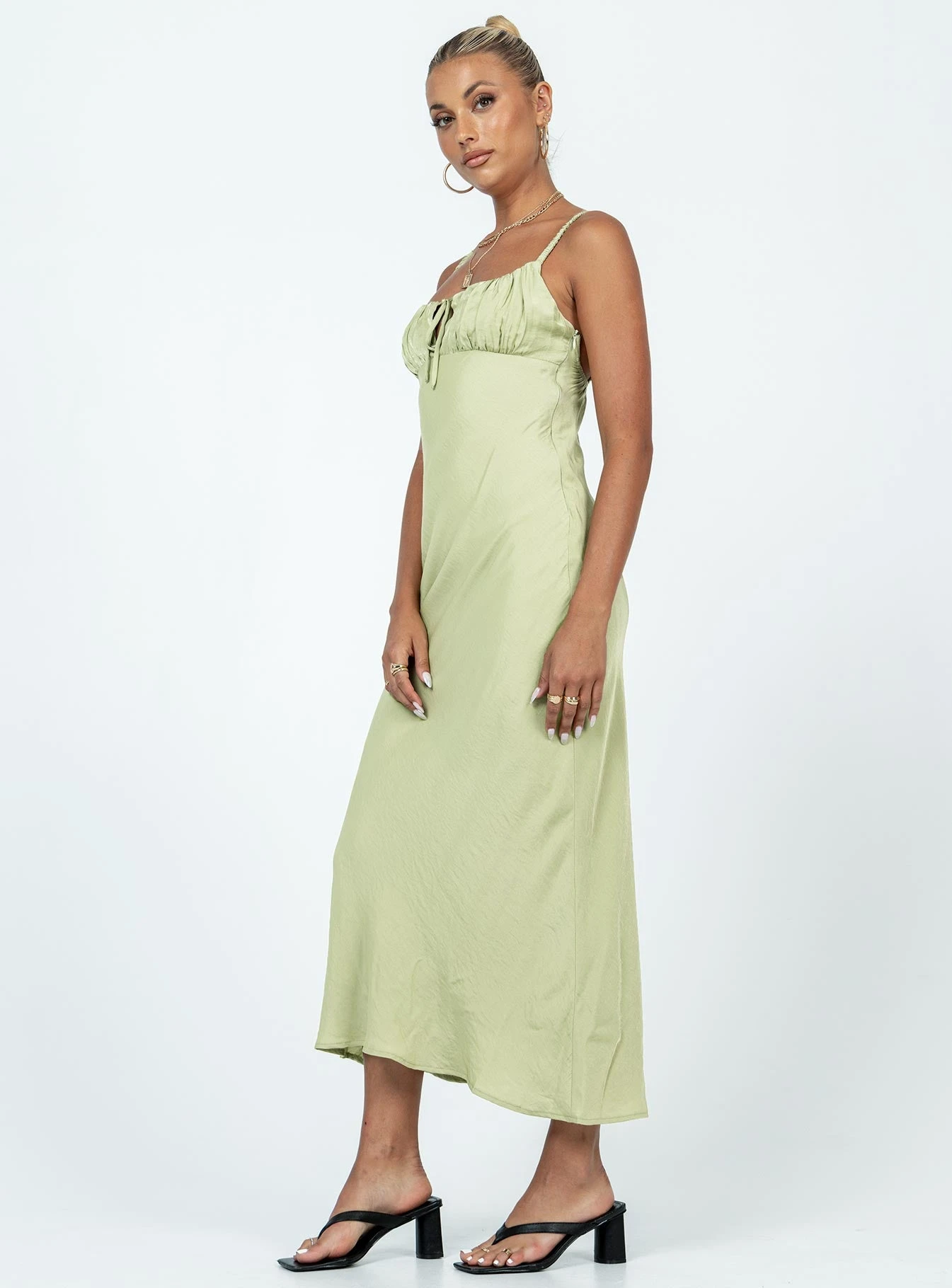 Princess Polly Nicoleta Midi Dress Green 4 Princess Polly Nicoleta Midi Dress Green - Image 4