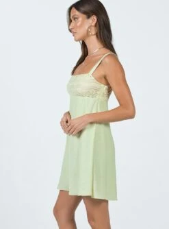 Princess Polly Laci Mini Dress Sage -Princess Polly Sales Store 3 modelinfo Casey us2 99eec880 43aa 4ea7 9004 b7176a402f7f