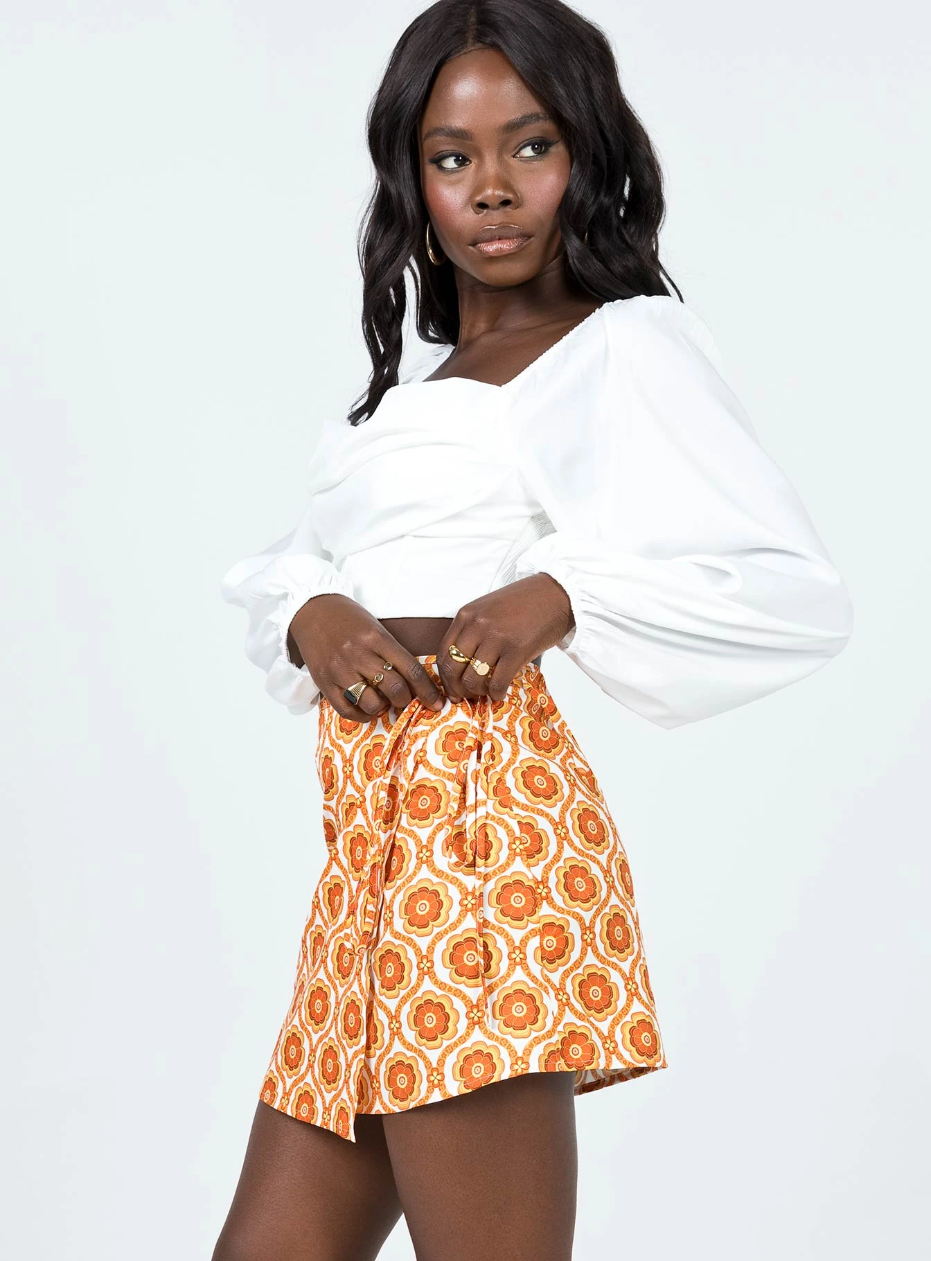 Princess Polly Alani Mini Skirt Orange 5 Princess Polly Alani Mini Skirt Orange - Image 5